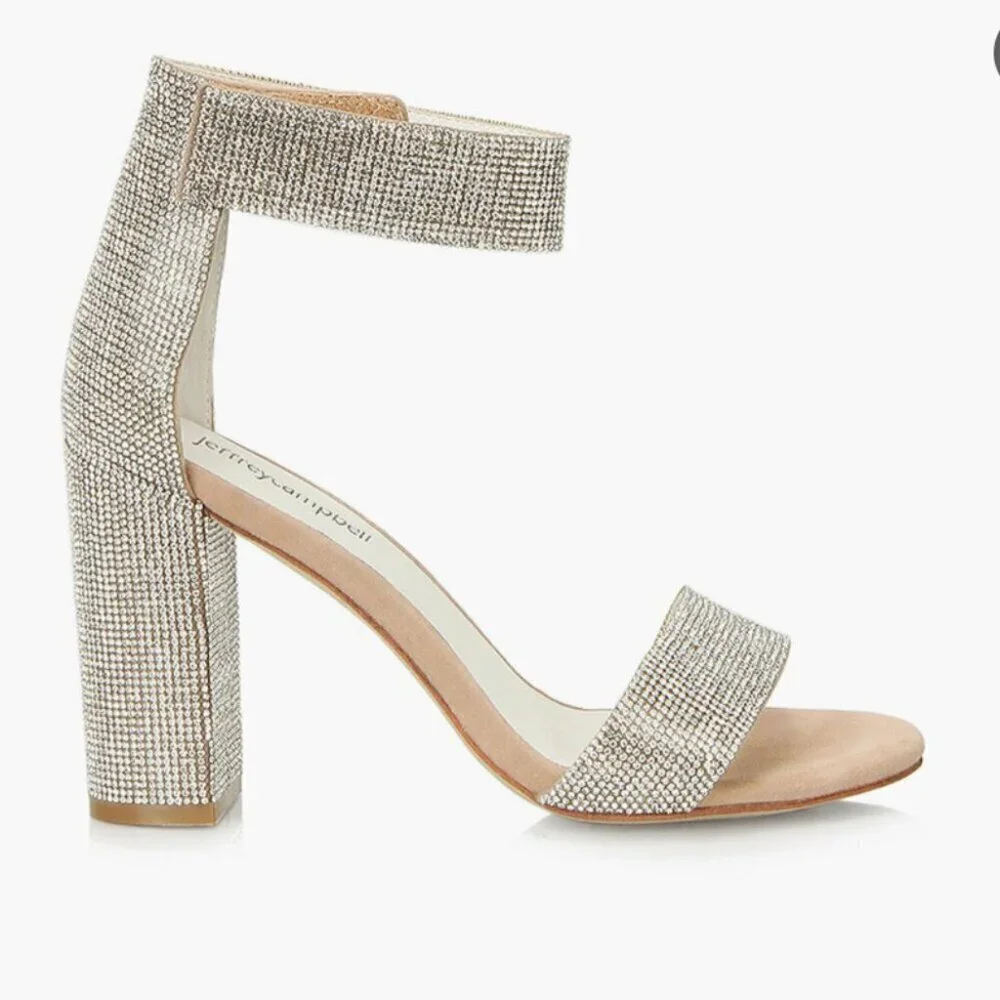 Jeffrey Campbell Lindsay Crystal Rhinestone Sparkle And Shine Heels Size 6.5